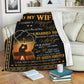 Family To My Wife Beloved Wife Message Flannel Blanket For Relaxing At Home And Travel