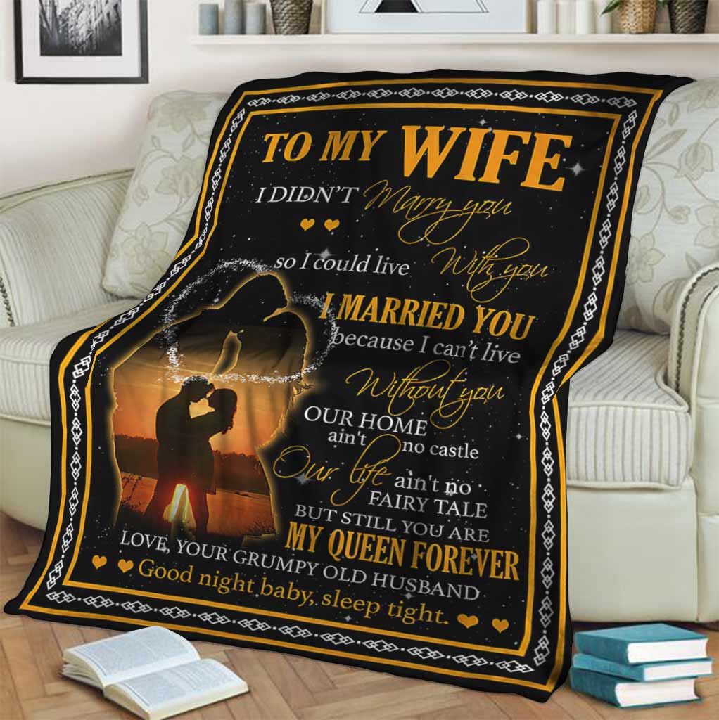 Family To My Wife Beloved Wife Message Flannel Blanket For Bed Sofa And Reading Nook Decor
