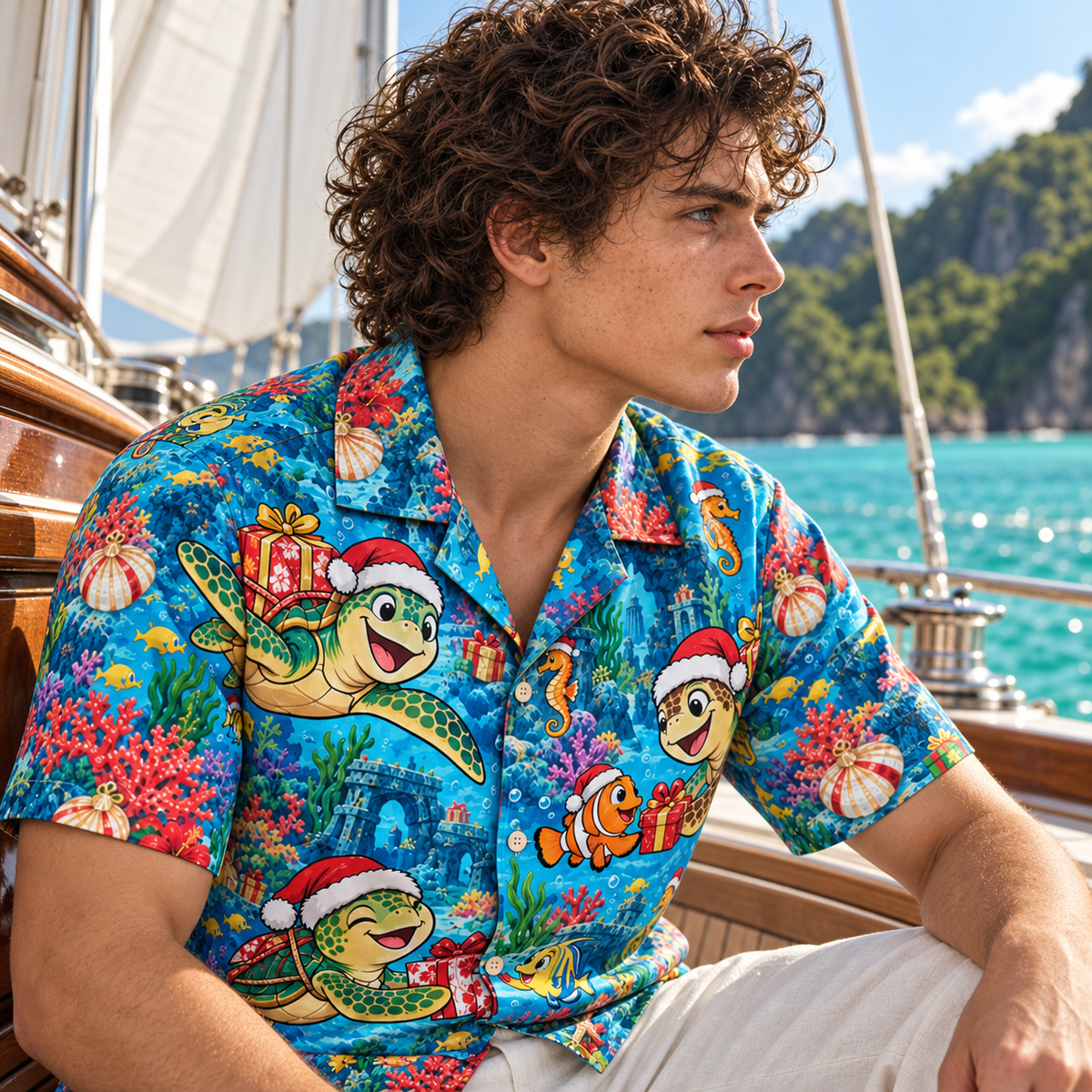 Men's Christmas 2026 Sea Turtle Gifts Hawaiian Shirt