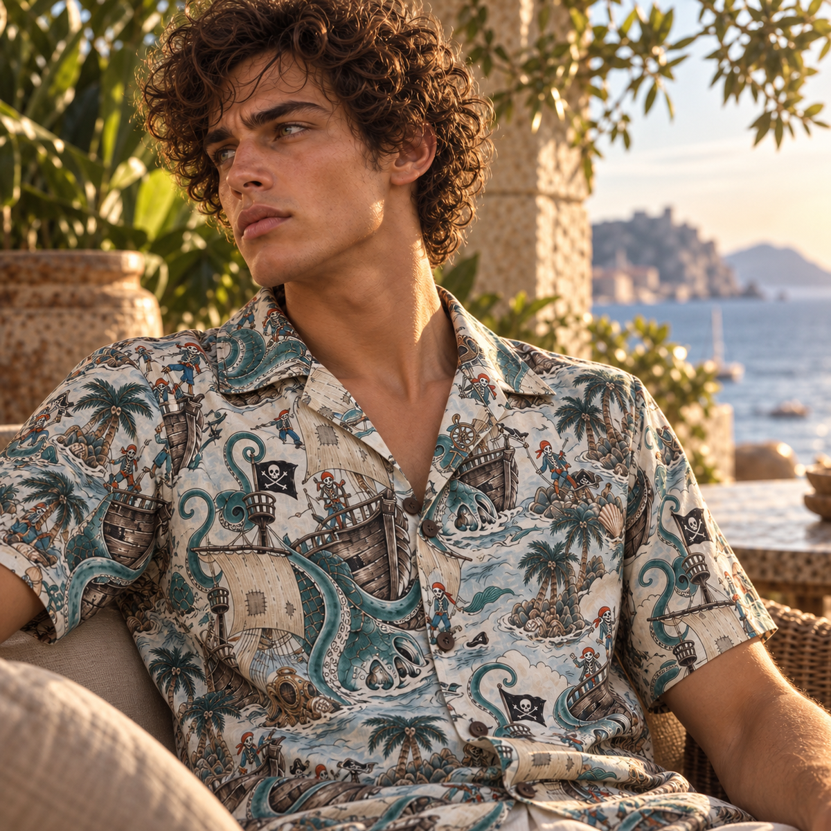 Men's Halloween 2026 Sea Phantom Kraken Hawaiian Shirt