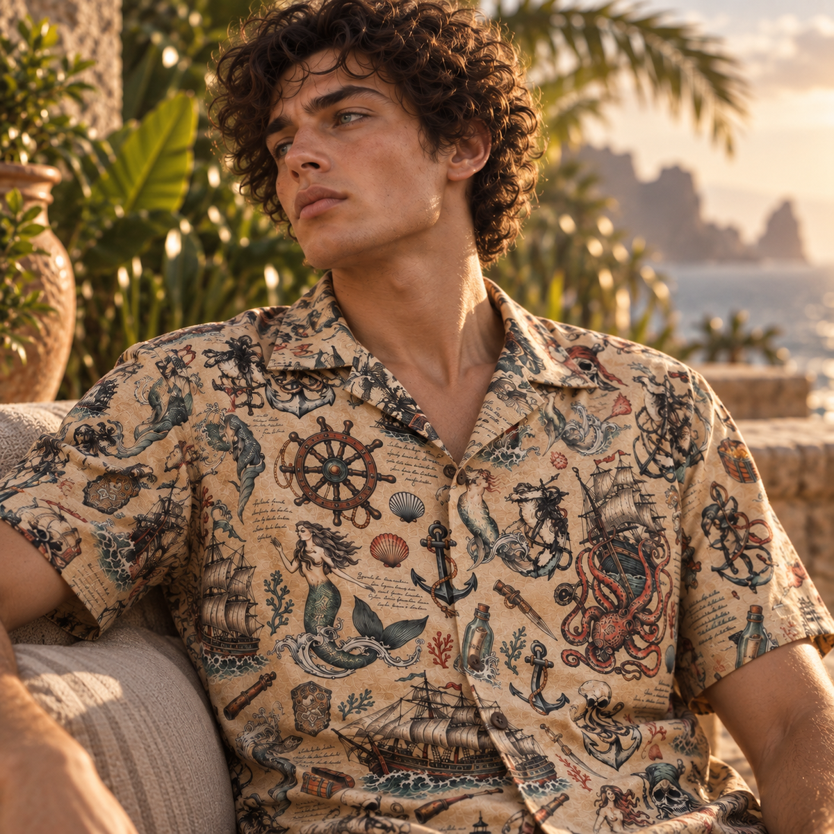 Men's Halloween 2026 Haunted Mariner Hawaiian Shirt