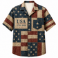 America 250th Retro USA Flag Print Hawaiian Shirt
