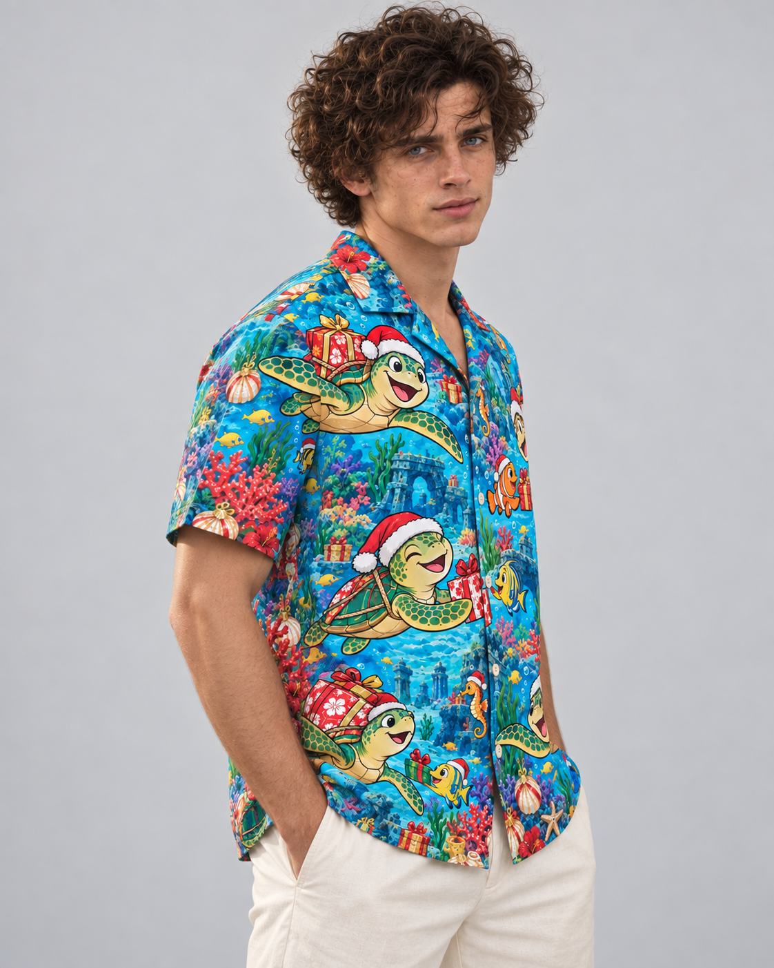 Men's Christmas 2026 Sea Turtle Gifts Hawaiian Shirt