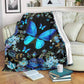 Butterfly Magic Blue Flannel Blanket For Bed Sofa And Reading Nook Decor