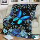 Butterfly Magic Blue Flannel Blanket For Relaxing At Home And Travel