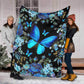 Butterfly Magic Blue Flannel Blanket For Cozy Home Lounging And Gifting