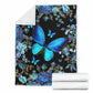 Butterfly Magic Blue Flannel Blanket For Living Room And Bedroom Styling