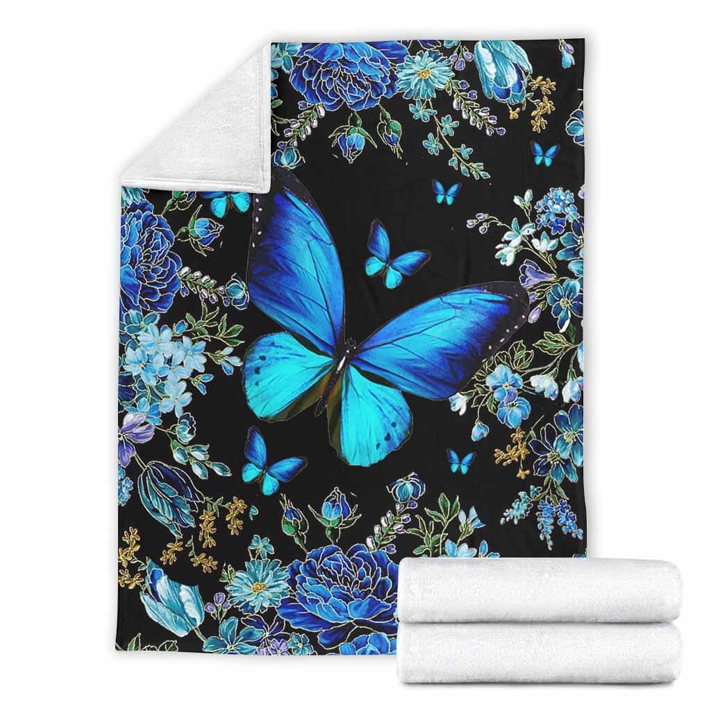 Butterfly Magic Blue Flannel Blanket For Living Room And Bedroom Styling
