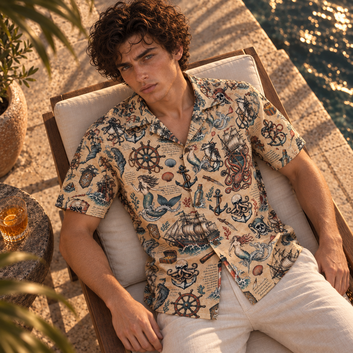 Men's Halloween 2026 Haunted Mariner Hawaiian Shirt