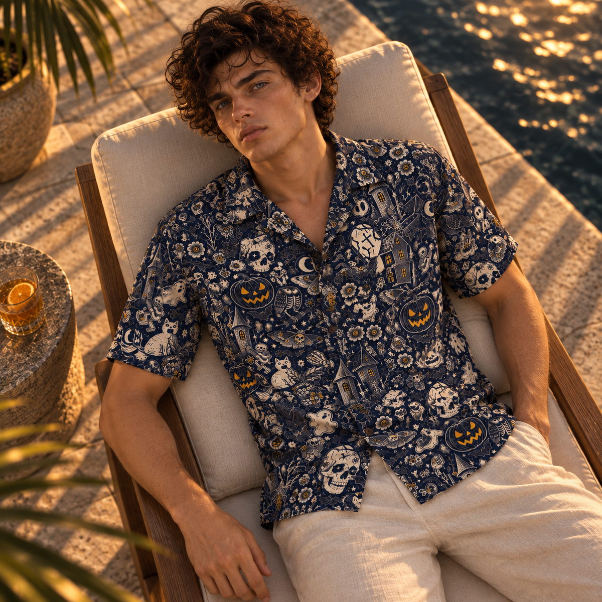 Men's Halloween 2026 Midnight Moth Society Hawaiian Shirt