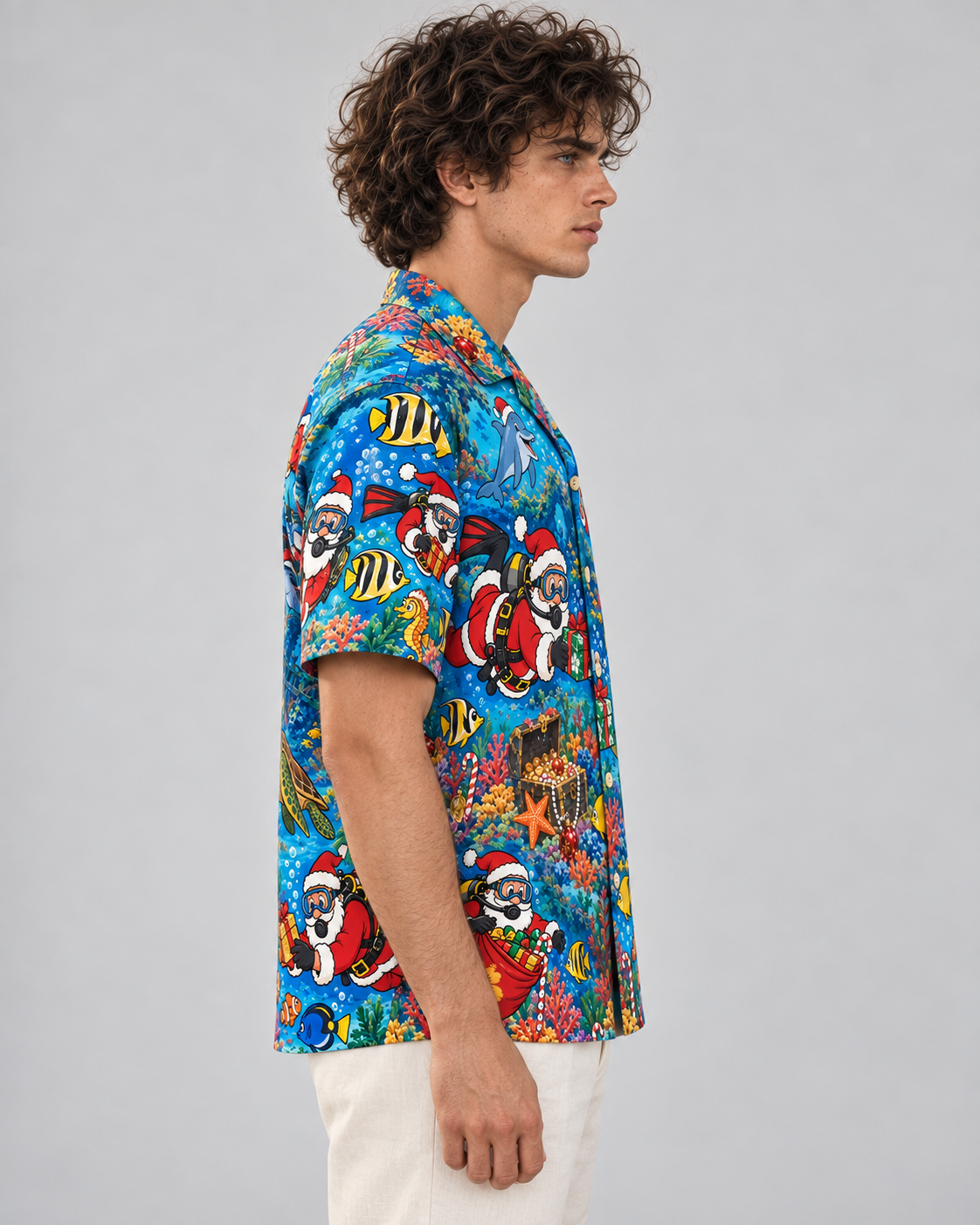 Men's Christmas 2026 Scuba Santa Hawaiian Shirt