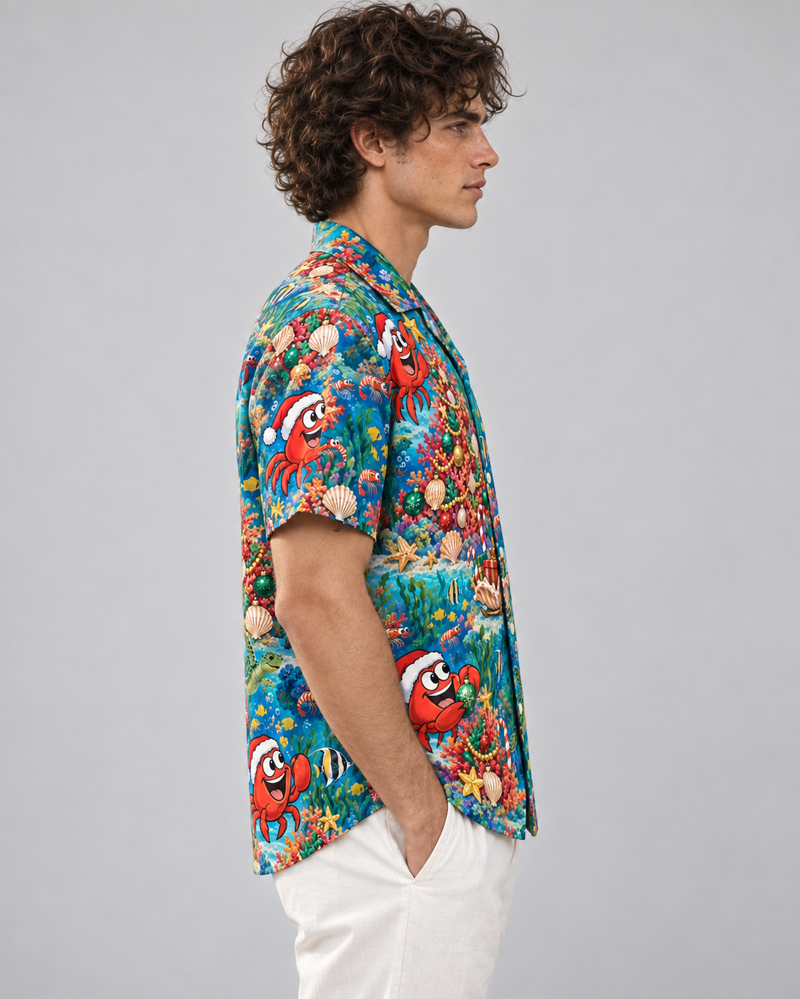 Men's Christmas 2026 Crab Carnival Hawaiian Shirt