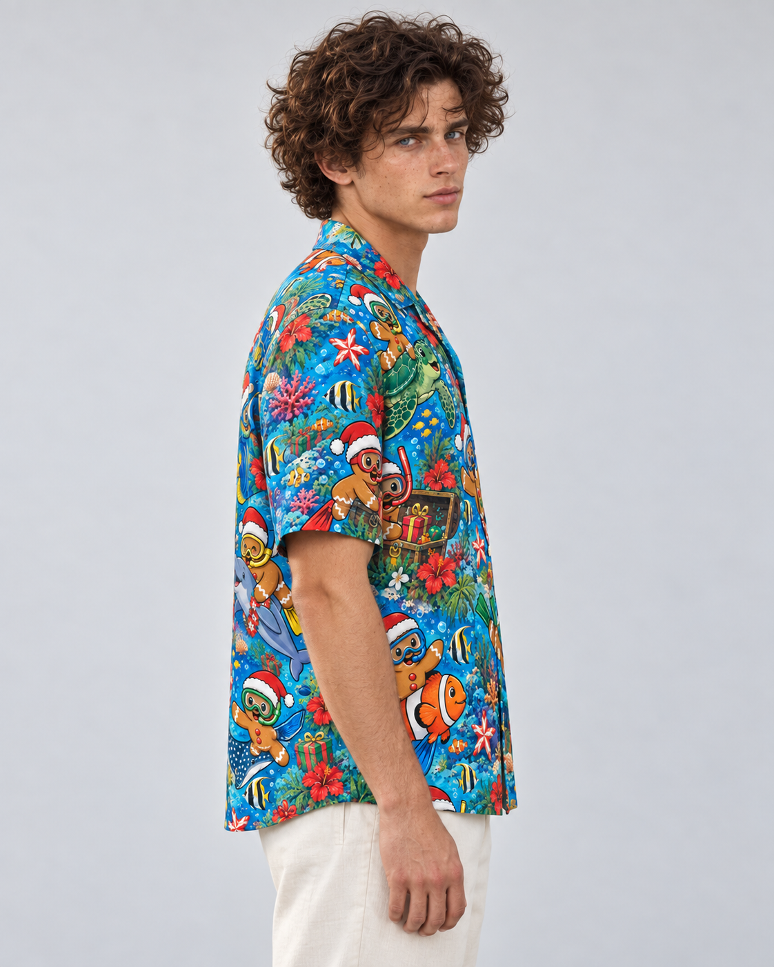 Men's Christmas 2026 Gingerbread Snorkel Club Hawaiian Shirt