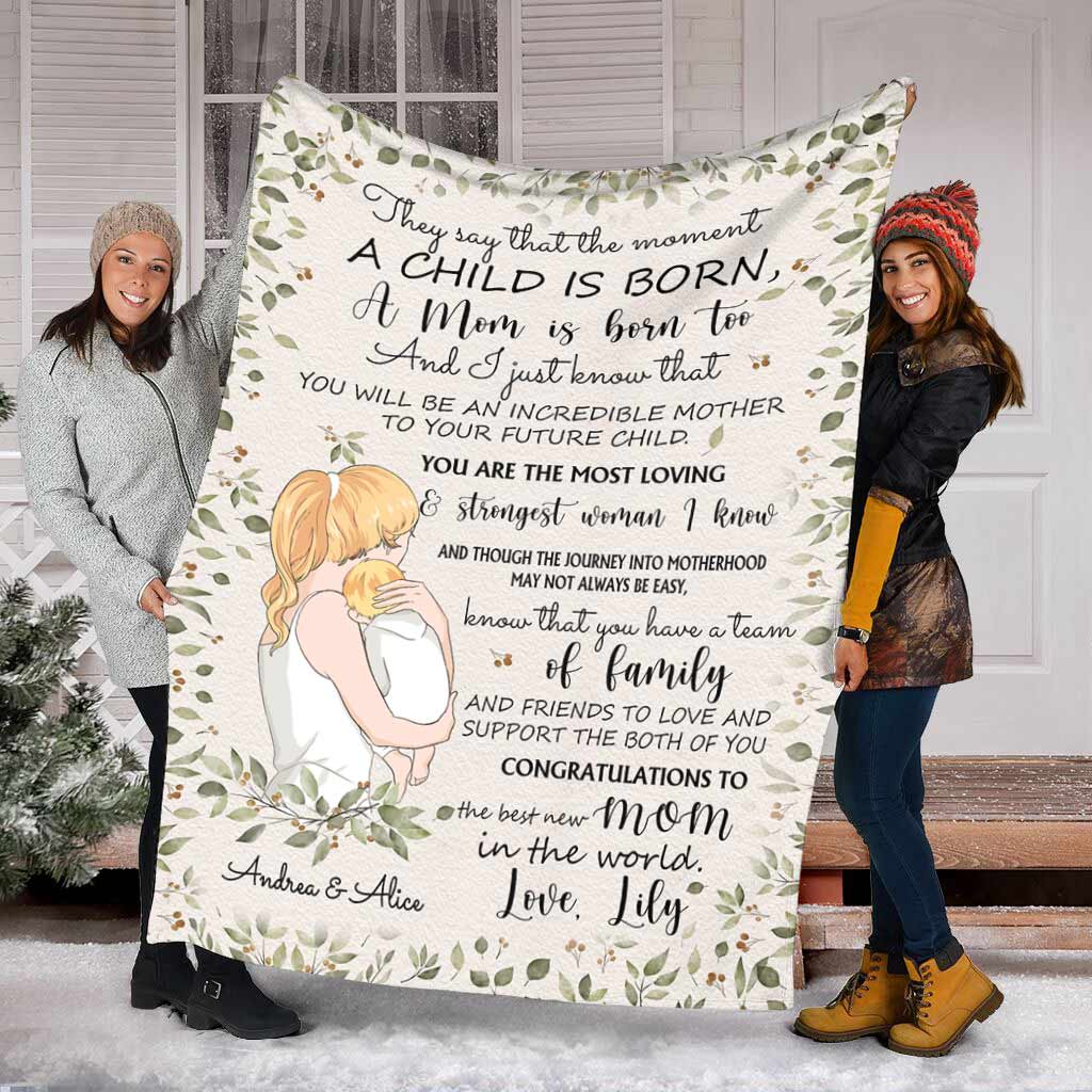 Family The Moment A Child Is Born Personalized Flannel Blanket For Soft Bed Couch And Home Comfort