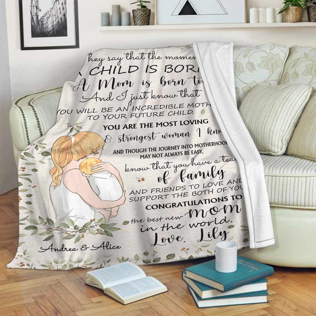 Family The Moment A Child Is Born Personalized Flannel Blanket For Living Room And Bedroom Styling