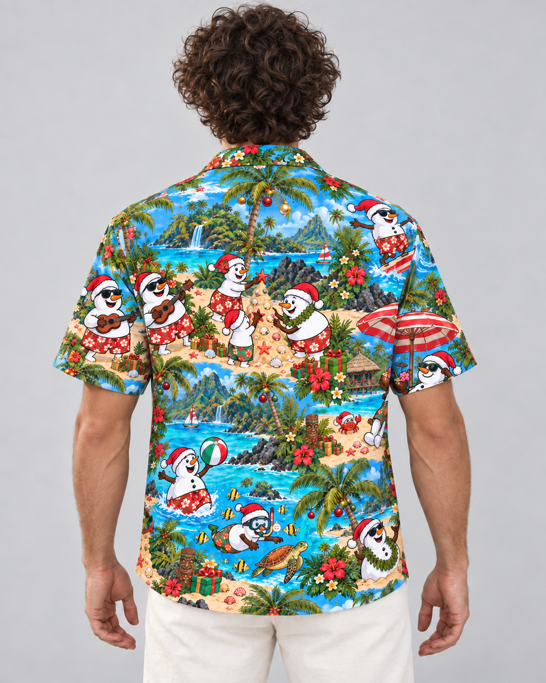 Men's Christmas 2026 Snowman Island Holiday Hawaiian Shirt