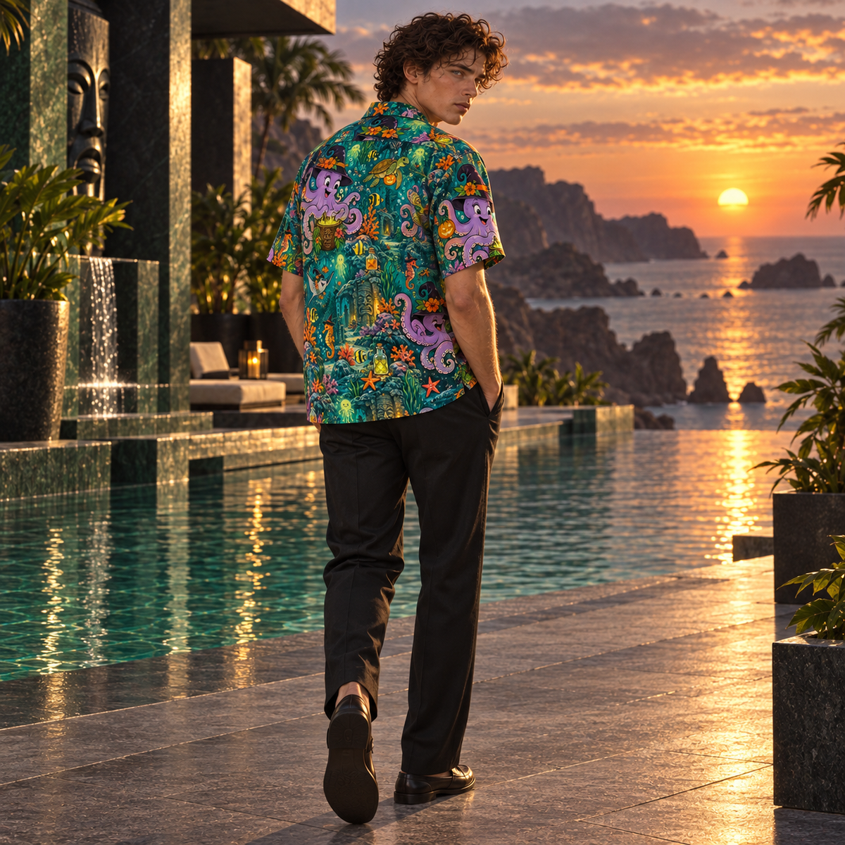 Men's Halloween 2026 Octopus Potion Garden Hawaiian Shirt