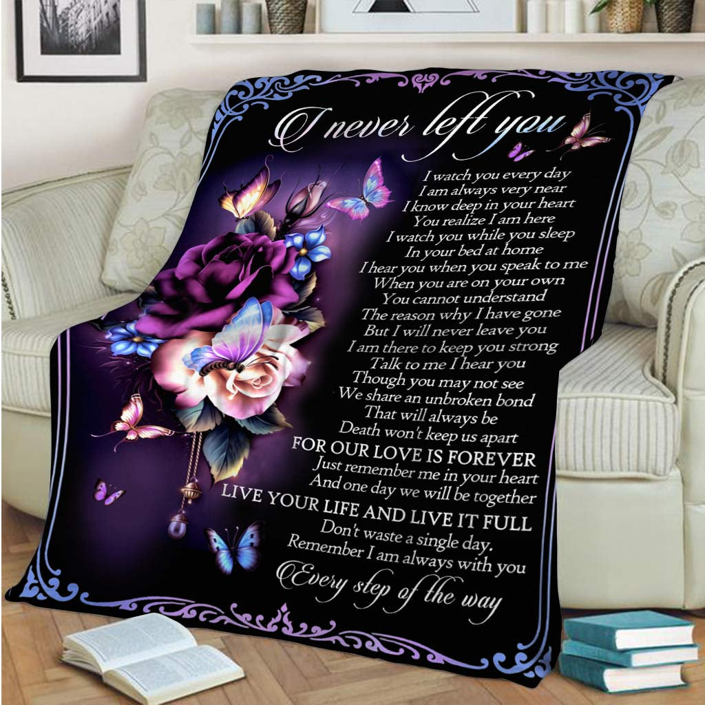 Butterfly Never Left You Memorial Flannel Blanket For Living Room And Bedroom Styling