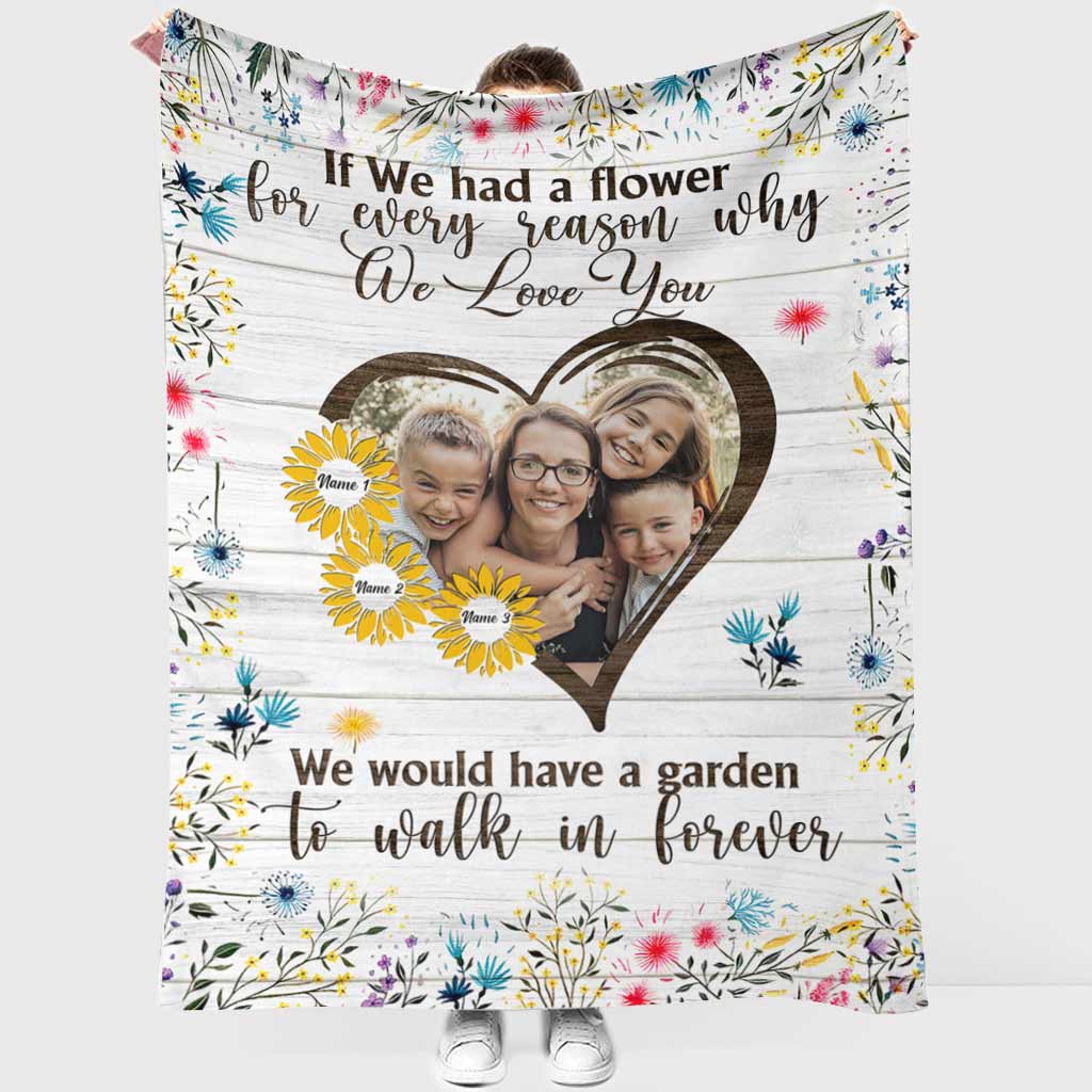 Family If We Had A Flower Custom Photo Flannel Blanket For Living Room And Bedroom Styling