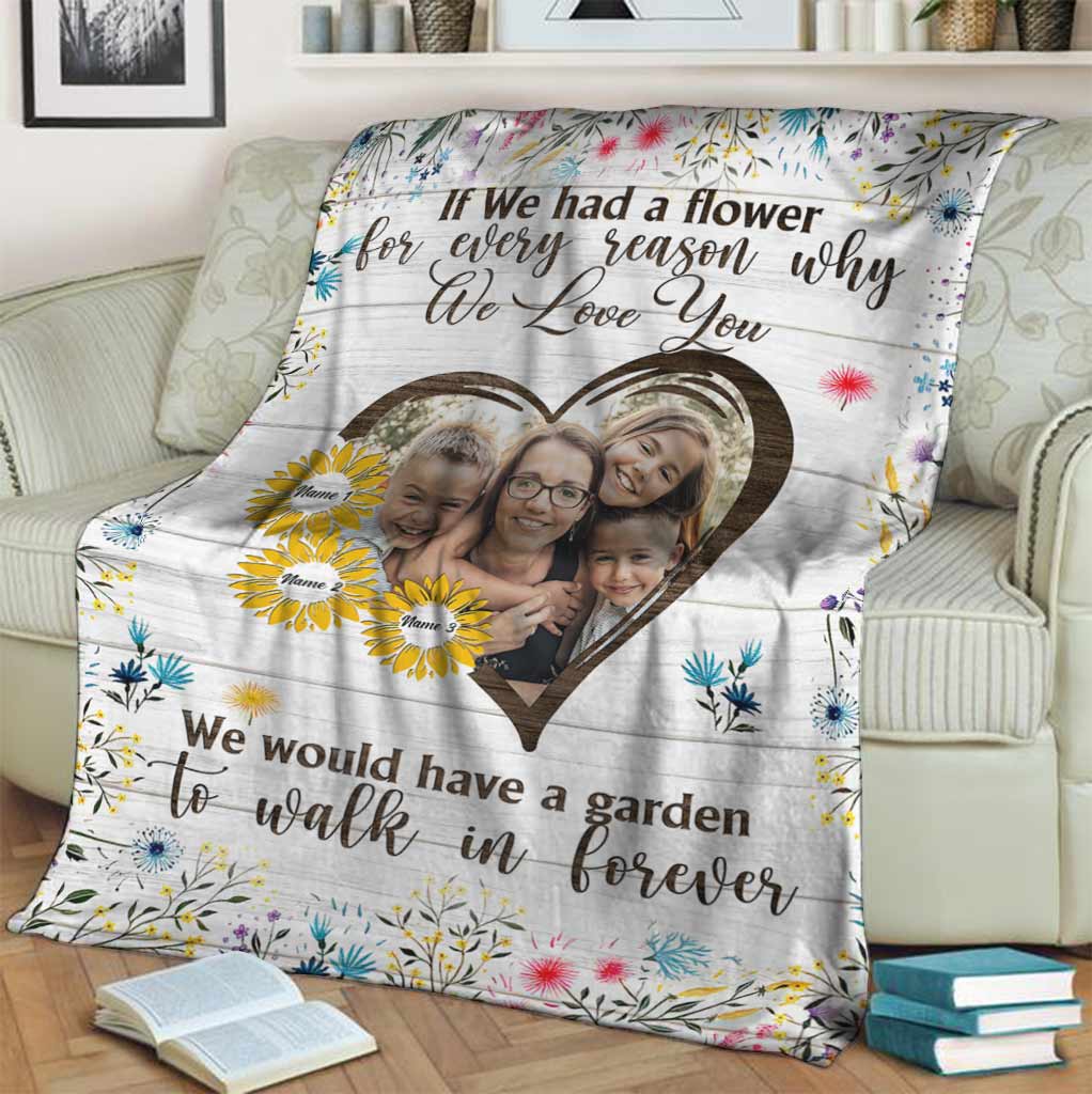 Family If We Had A Flower Custom Photo Flannel Blanket For Bed Sofa And Reading Nook Decor