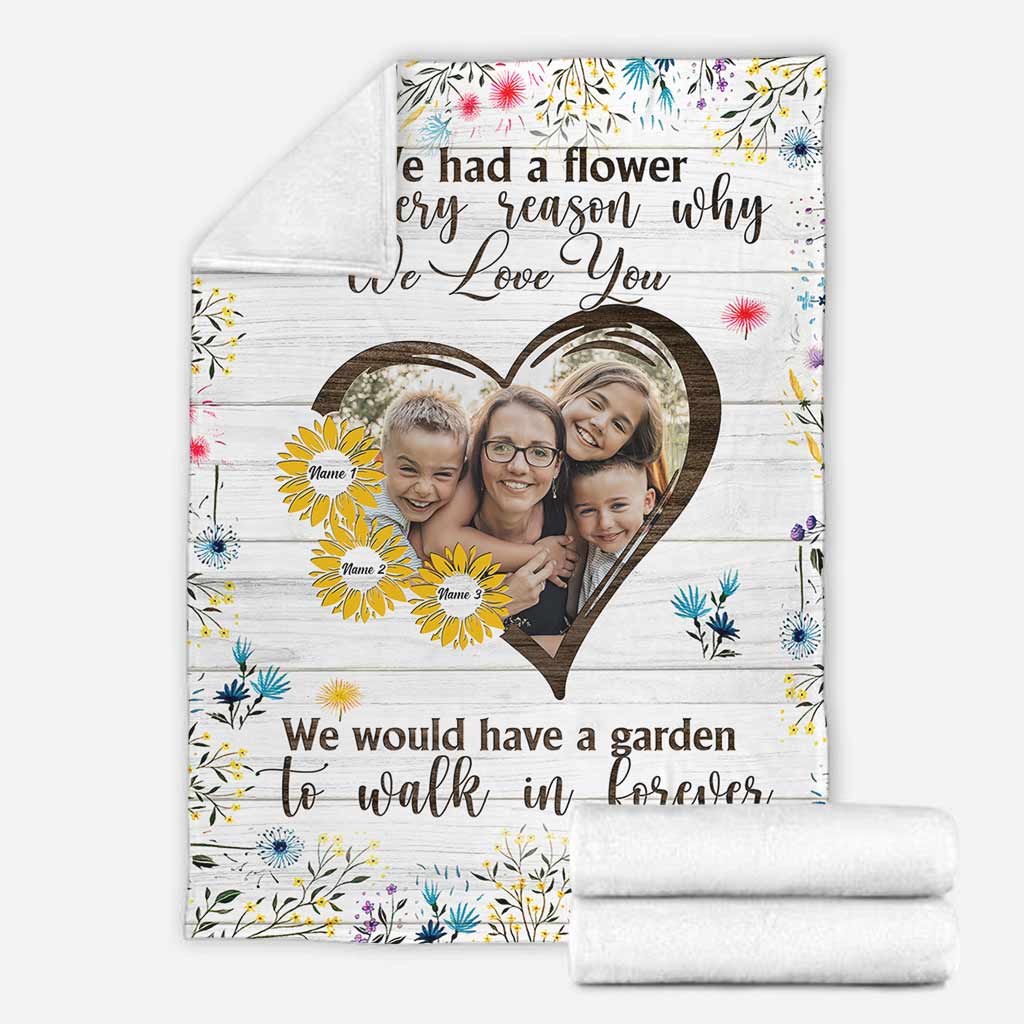 Family If We Had A Flower Custom Photo Flannel Blanket For Cozy Home Lounging And Gifting