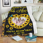 Sunflower Whenever You Touch This Heart Personalized Flannel Blanket For Living Room And Bedroom Styling