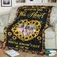 Sunflower Whenever You Touch This Heart Personalized Flannel Blanket For Relaxing At Home And Travel