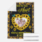 Sunflower Whenever You Touch This Heart Personalized Flannel Blanket For Bed Sofa And Reading Nook Decor
