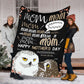 Owl Mom Hey Mom Personalized Flannel Blanket For Soft Bed Couch And Home Comfort