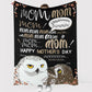 Owl Mom Hey Mom Personalized Flannel Blanket For Living Room And Bedroom Styling