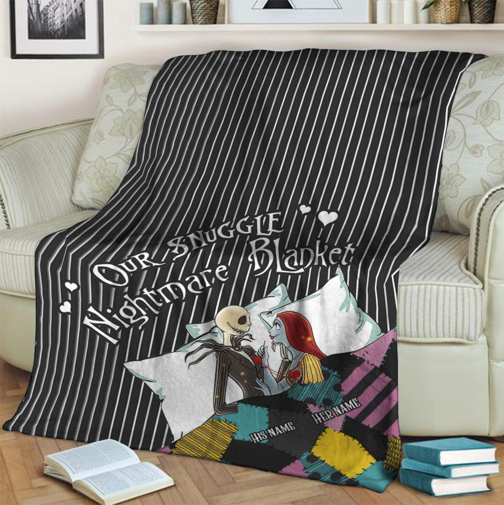 Skull Our Snuggle Nightmares Personalized Flannel Blanket For Relaxing At Home And Travel