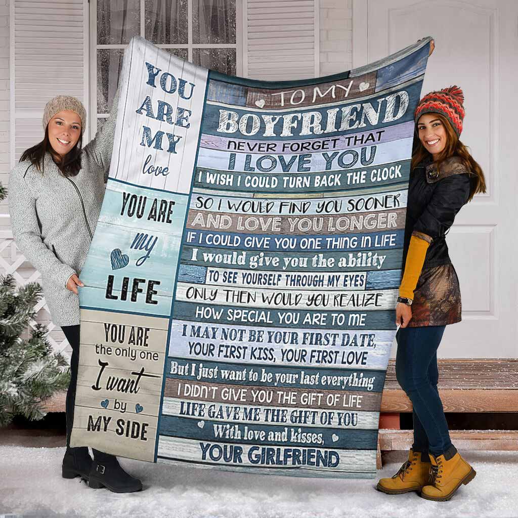 Family To My Boyfriend I Love You Flannel Blanket For Soft Bed Couch And Home Comfort