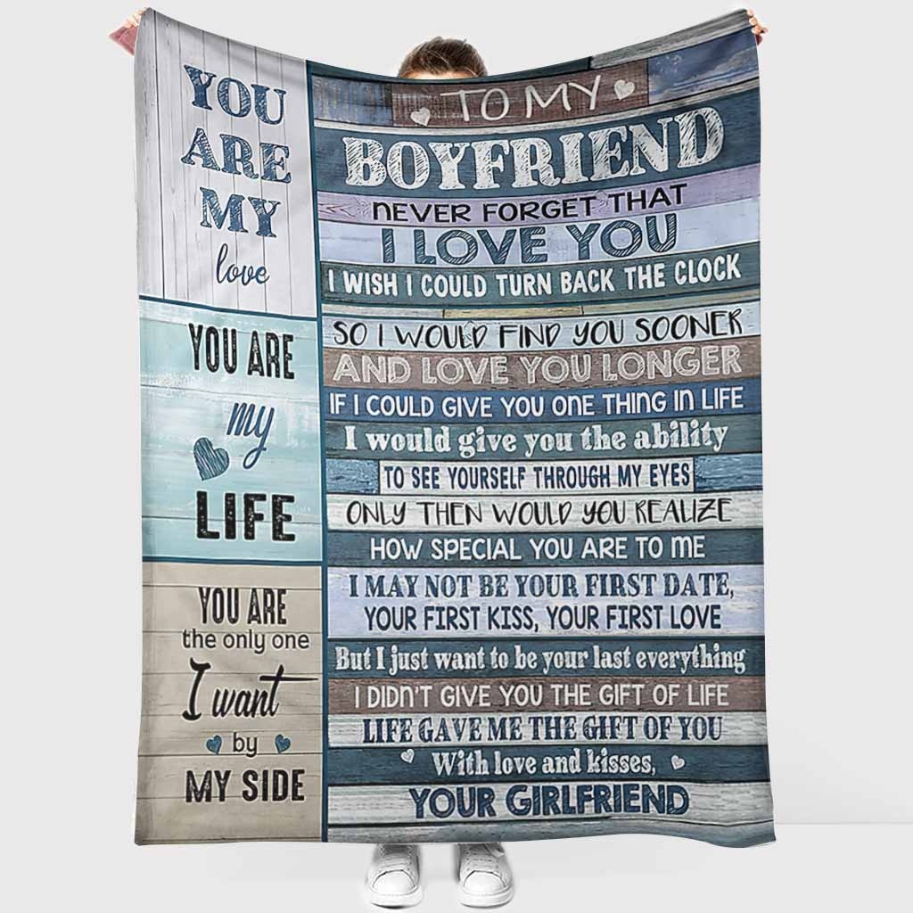 Family To My Boyfriend I Love You Flannel Blanket For Living Room And Bedroom Styling