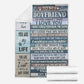Family To My Boyfriend I Love You Flannel Blanket For Cozy Home Lounging And Gifting