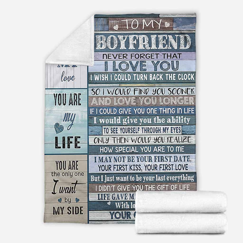 Family To My Boyfriend I Love You Flannel Blanket For Cozy Home Lounging And Gifting