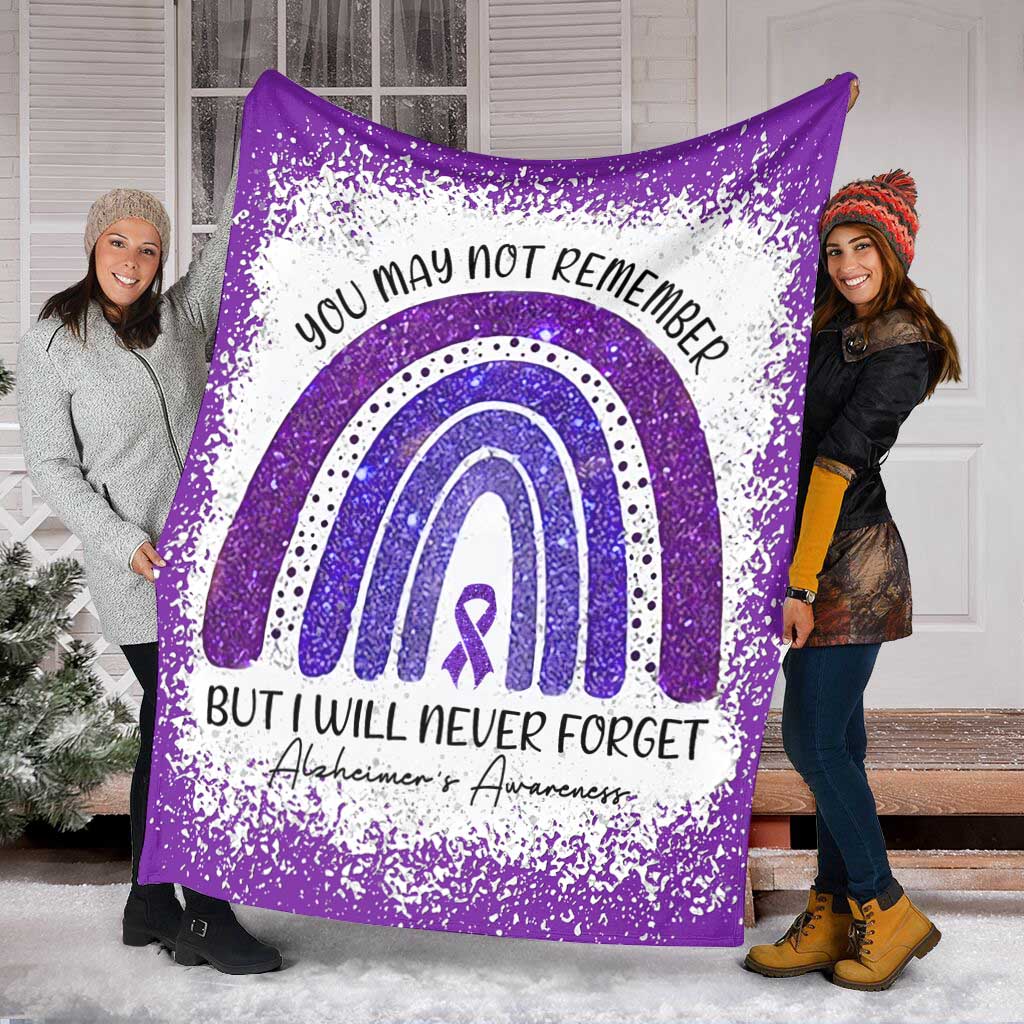 Alzheimer Awareness Flannel Blanket For Relaxing At Home And Travel