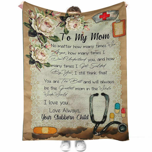 Nurse To My Mom 50 x 60 Inch Flannel Blanket For Cozy Bedroom And Sofa Decor