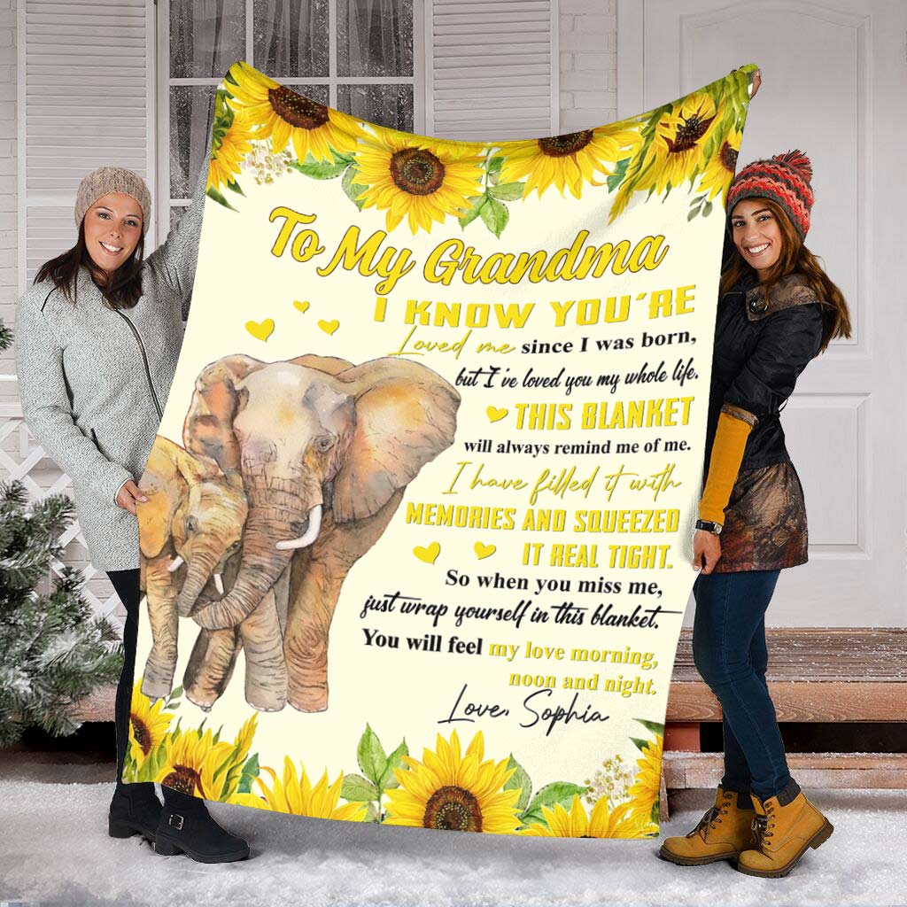 Elephant Sunflower Personalized Lifelong Love Flannel Blanket For Soft Bed Couch And Home Comfort