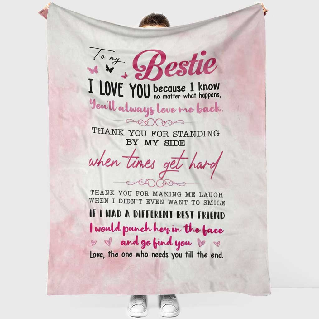 Bestie To My Sister Flannel Blanket For Living Room And Bedroom Styling