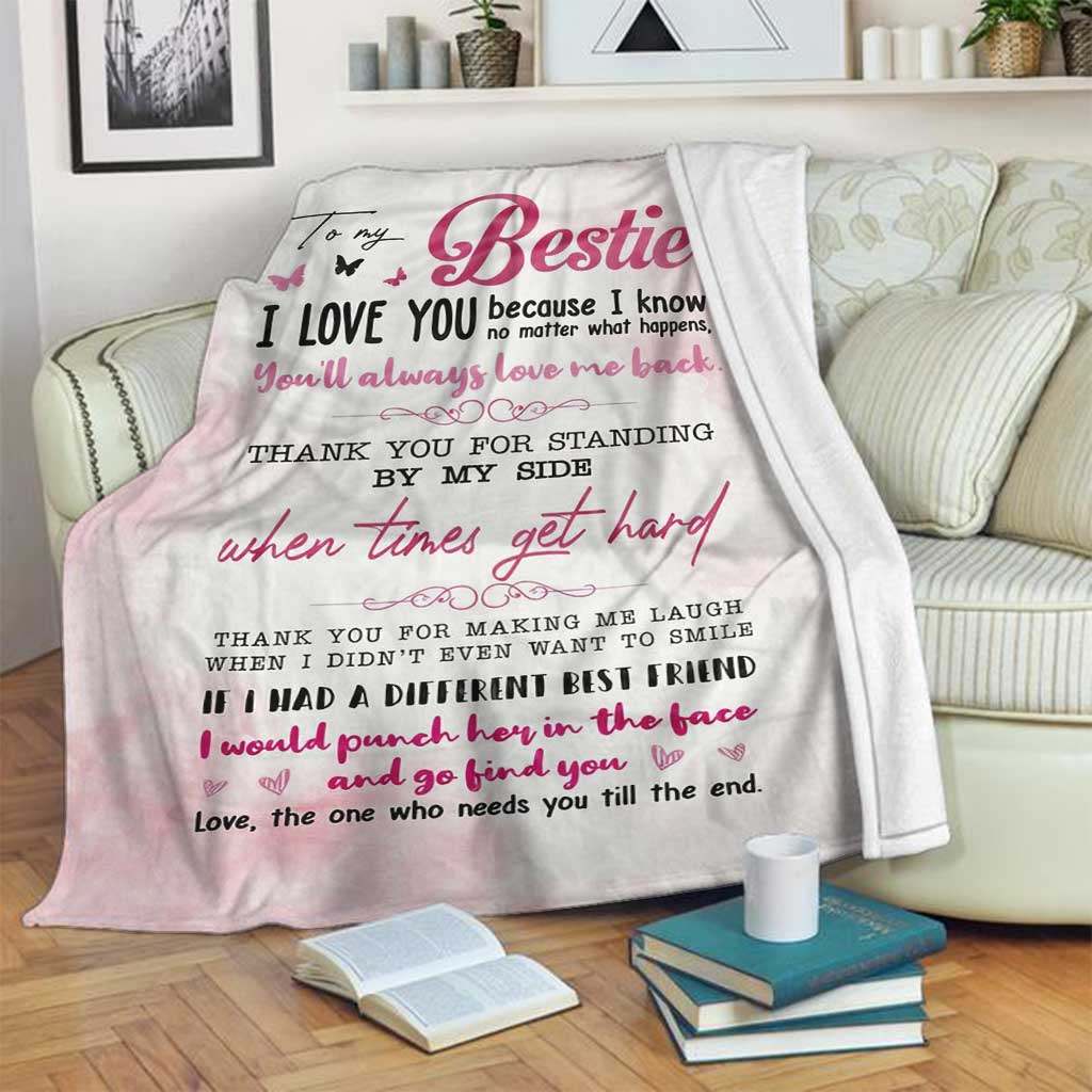 Bestie To My Sister Flannel Blanket For Relaxing At Home And Travel