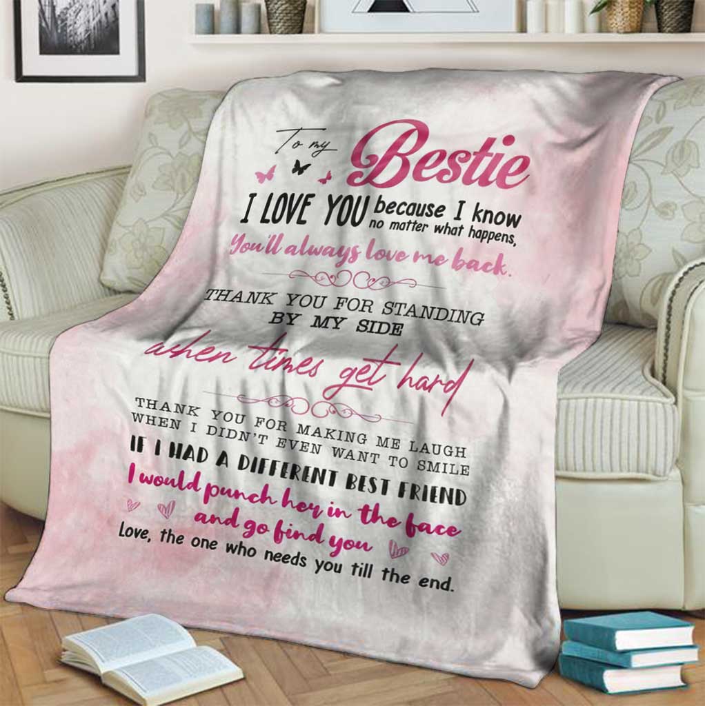 Bestie To My Sister Flannel Blanket For Bed Sofa And Reading Nook Decor