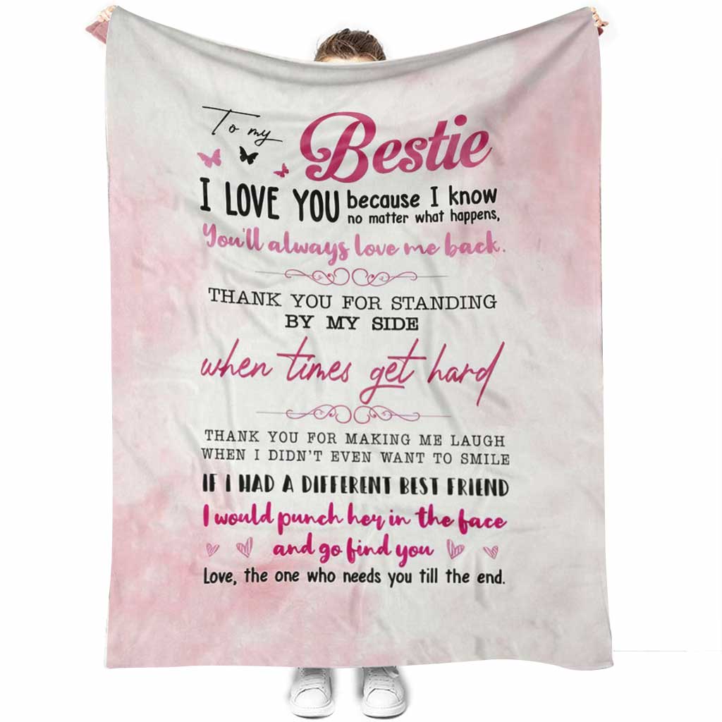 Bestie To My Sister Flannel Blanket For Cozy Bedroom And Sofa Decor