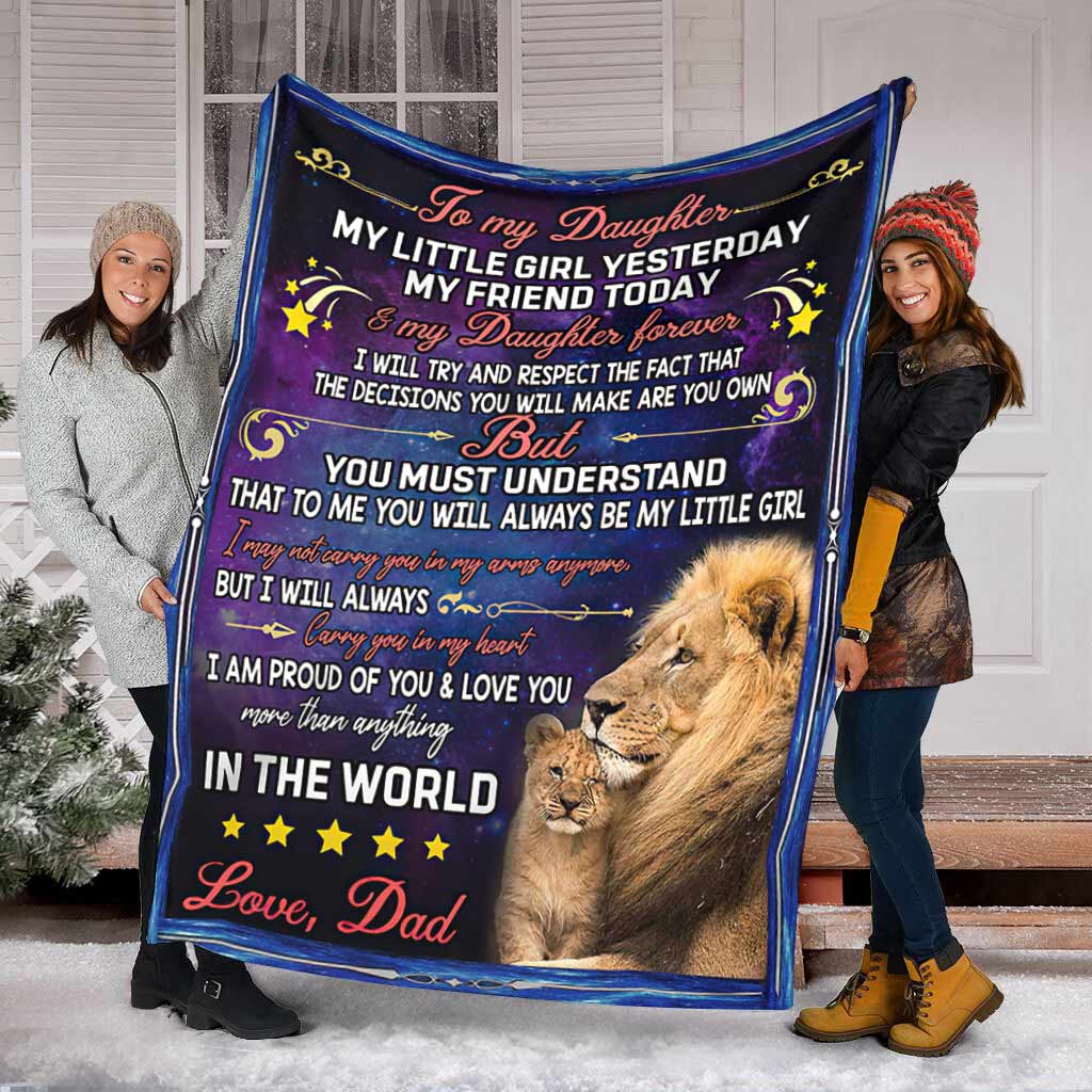 Lion To My Daughter My Little Girl Flannel Blanket For Soft Bed Couch And Home Comfort