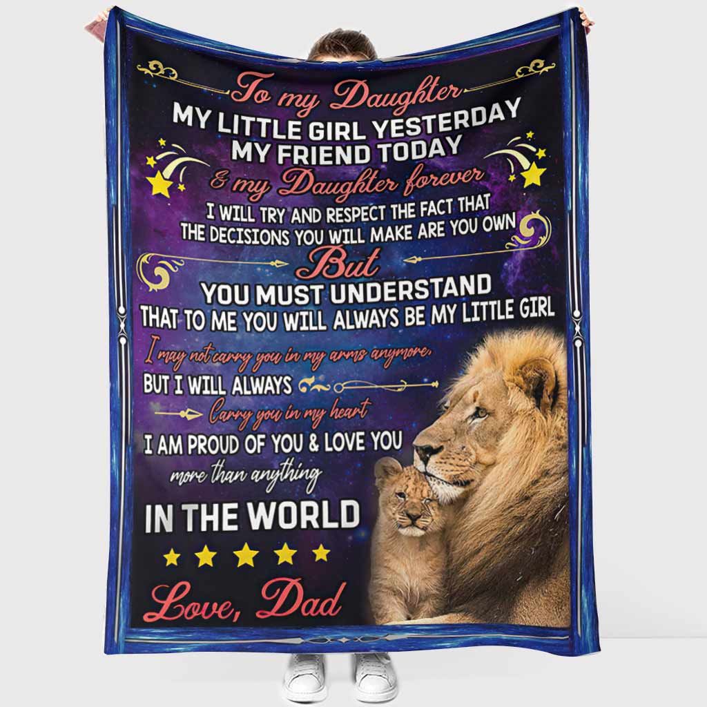 Lion To My Daughter My Little Girl Flannel Blanket For Living Room And Bedroom Styling