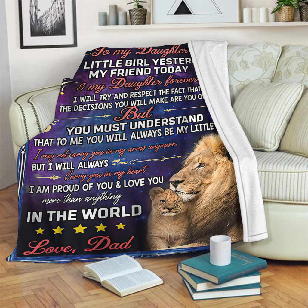 Lion To My Daughter My Little Girl Flannel Blanket For Relaxing At Home And Travel