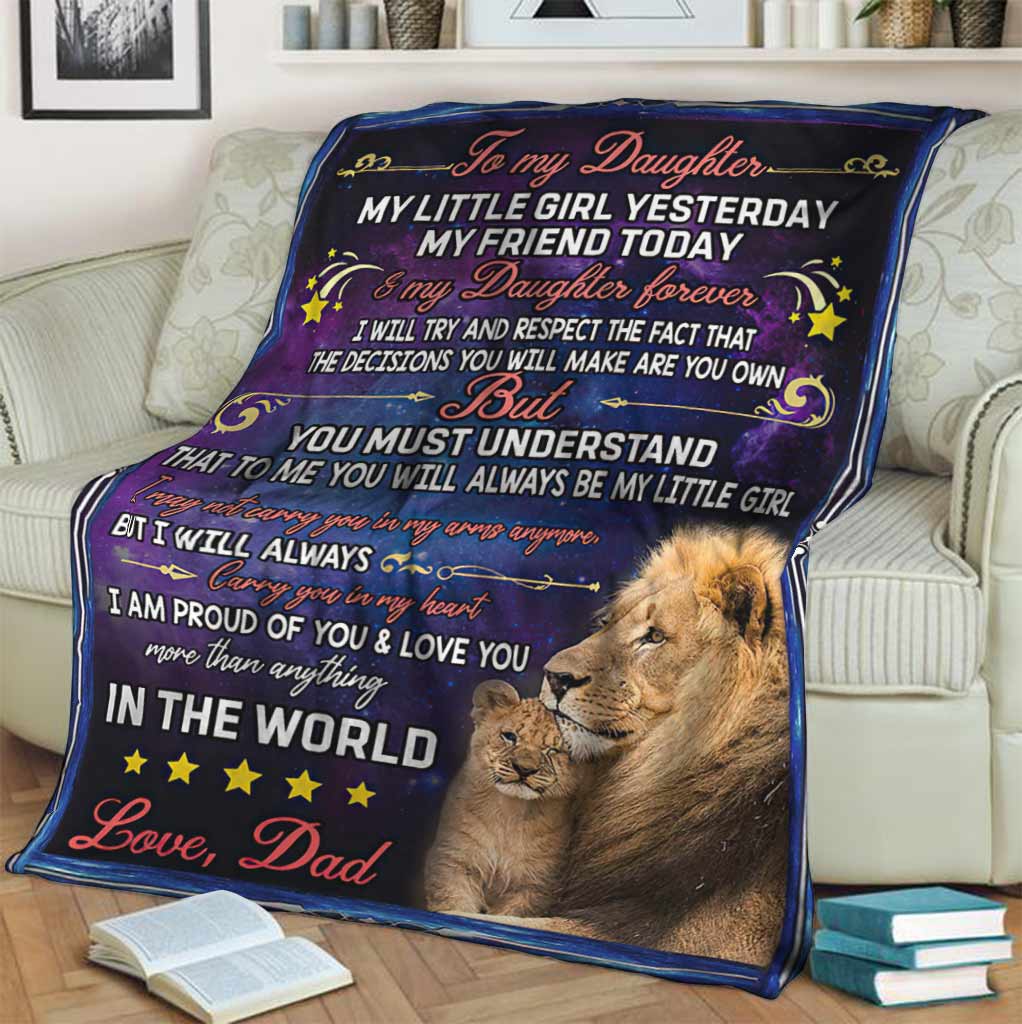 Lion To My Daughter My Little Girl Flannel Blanket For Bed Sofa And Reading Nook Decor