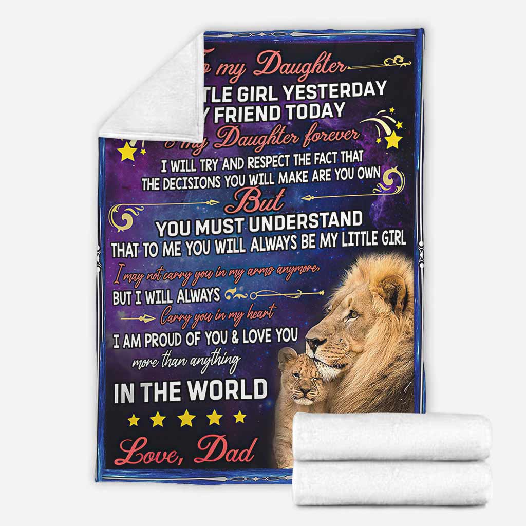 Lion To My Daughter My Little Girl Flannel Blanket For Cozy Home Lounging And Gifting