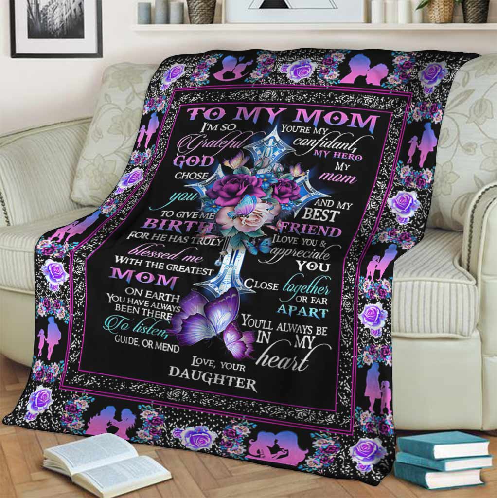 God To My Mom Floral Flannel Blanket For Bed Sofa And Reading Nook Decor