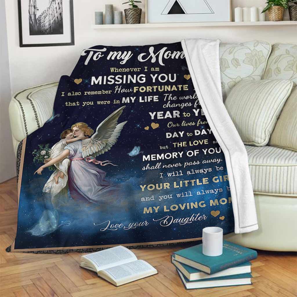 Angel To My Mom Mother Flannel Blanket For Relaxing At Home And Travel