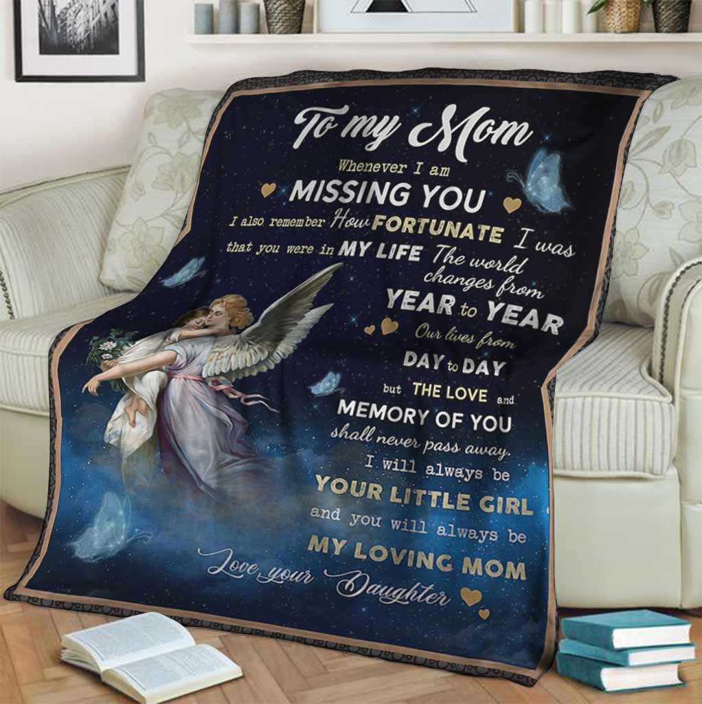 Angel To My Mom And Mother With Butterfly Flannel Blanket For Bed Sofa And Reading Nook Decor